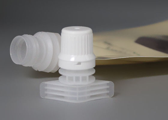 Biała plastikowa wylewka z nakrętkami może automatycznie napełnić opakowanie na wylewce do worka