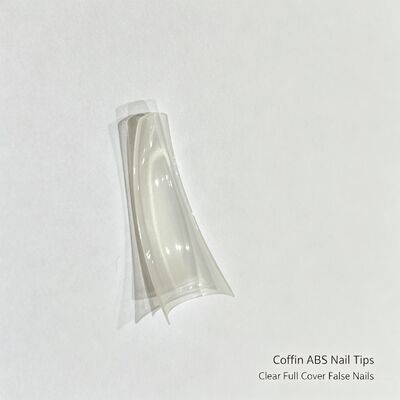 Jakość  Coffin ABS Nail Tips, Clear Full Cover False Nails for Salon Nail Extension DIY Nail Art and Bulk Supply fabryka