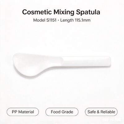 Jakość  Food grade PP cosmetic spatula S1151, 115.1mm plastic beauty mixing scoop. Smooth curved head for mixing mask powder & applying skincare cream, ideal for beauty salon & home DIY skincare fabryka