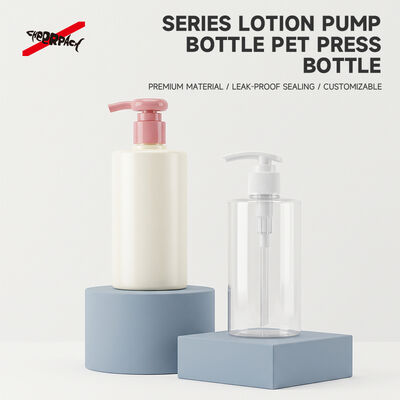 Jakość  250ml 300ml 500ml PET Lotion Pump Bottle | Cosmetic Shampoo Packaging Supplier | Multi-size cylinder PET bottle, 24 thread neck, leak-proof. Custom color & logo for shampoo, body wash, skincare liquid fabryka