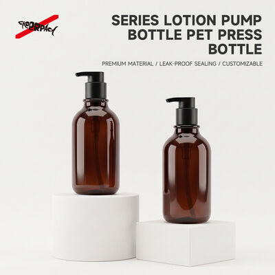 Jakość  500ml Amber PET Lotion Pump Bottle | Cosmetic Shampoo Packaging Supplier | Thickened base, leak-proof. Custom logo & color for shampoo, body wash, skincare liquid. Bulk wholesale, flexible MOQ. fabryka