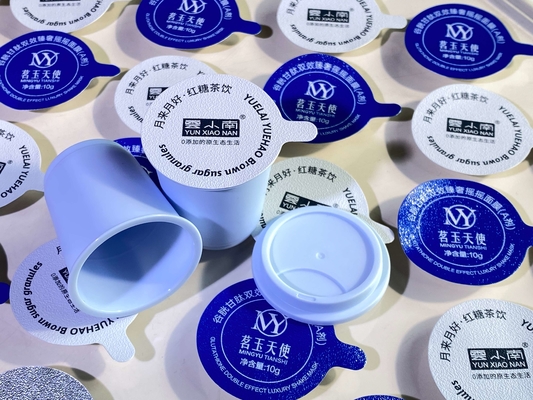 Aluminiowa folia pokrywa cieplna pieczęć kompozytowa wybrukowana pokrywa do butelki z kubkiem PP
