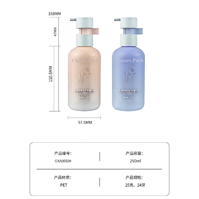 250 ml Flip Top Cap HDPE Plastic Shampoo Babycare Pink Bottle Lotion Pump Do Opakowań Kosmetycznych