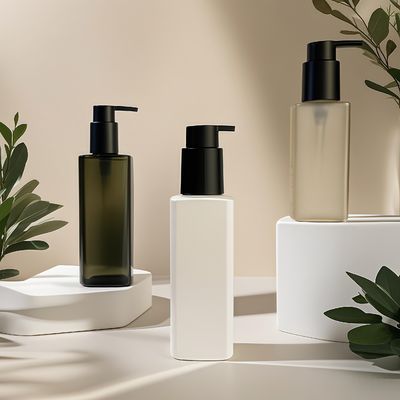 Kwadratowa butelka z tworzywa PET z pompką do kosmetyków i higieny osobistej, uszczelniana, w niestandardowych kolorach