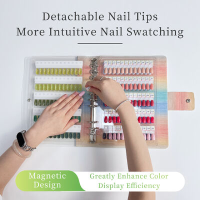 Profesjonalna odpinana akrylowa pojedyncza magnetyczna tablica do ekspozycji zdobień paznokci, kwadratowa, 120/180/240 kolorów gradientowych, plastikowe narzędzie do paznokci