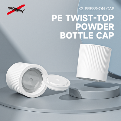 K2 Press on Water Powder Separation Cap PE Twist Top Pokrywka butelki z proszkiem do napojów stałych i suplementów energetycznych